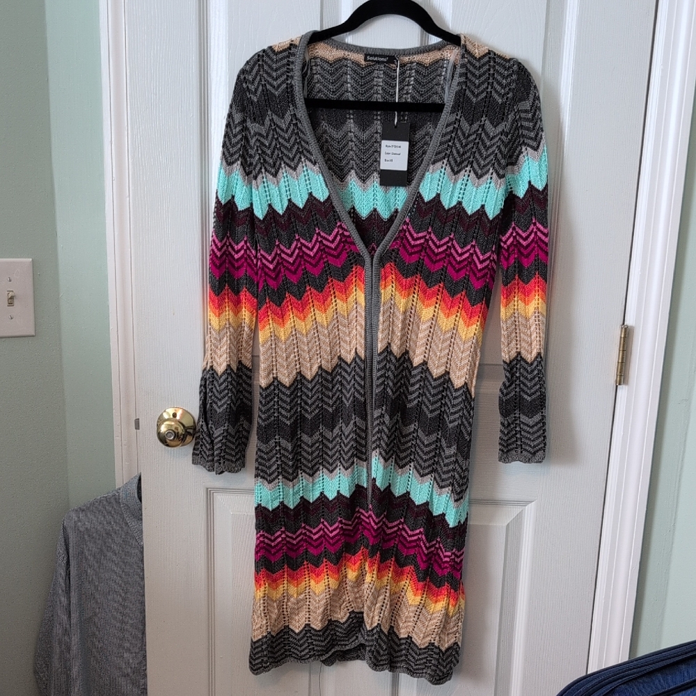 Colorful Chevron Knit Cardigan